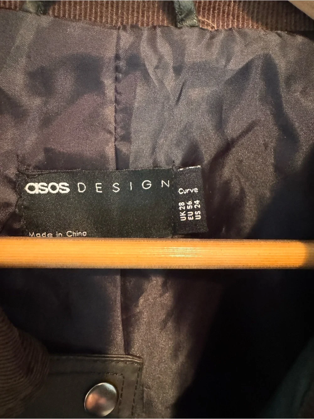 ASOS Brown Leather Utility Jacket with Contrasting Collar